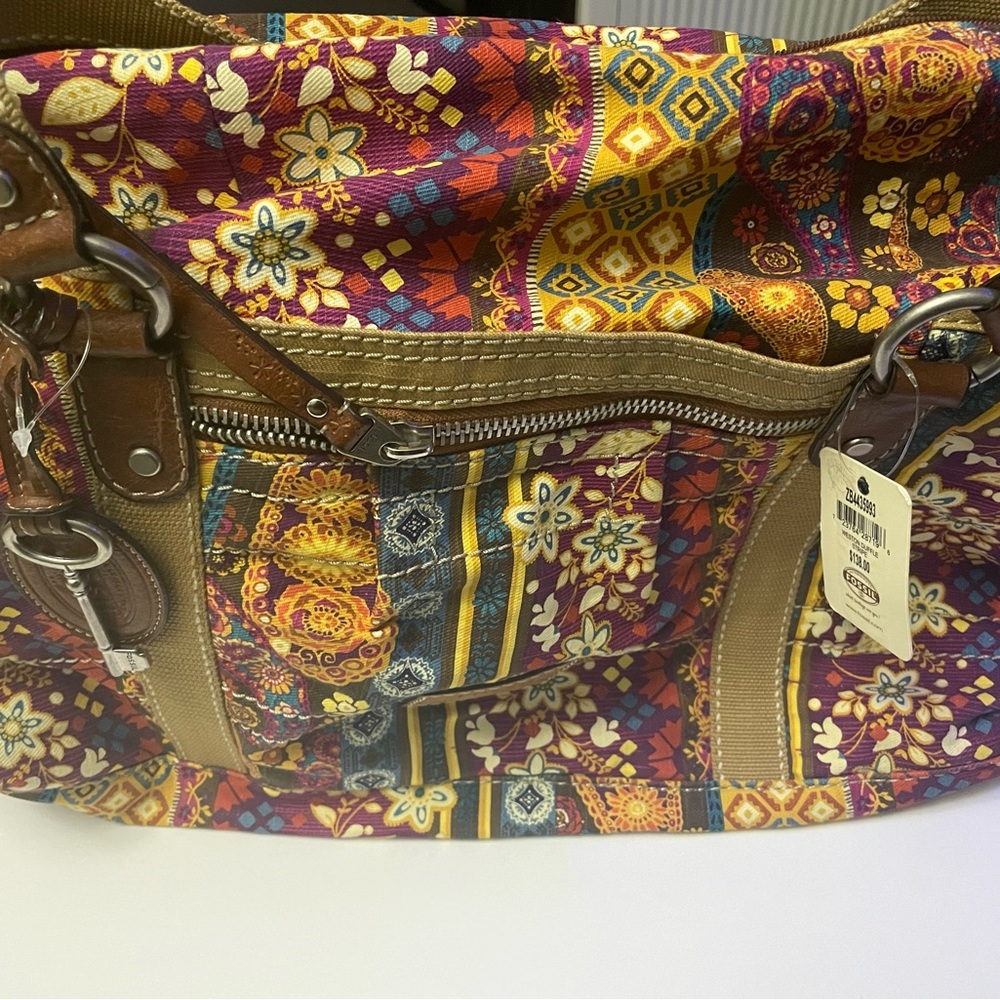 Fossil Weston Duffle Stripe Bag Vintage